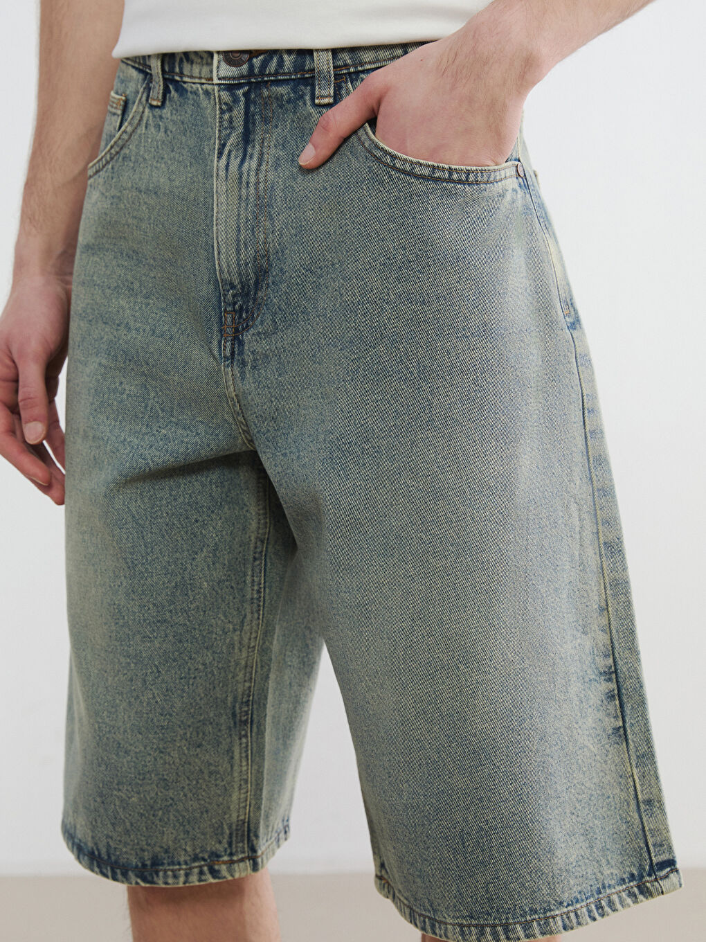 Man INDIGO Denim Shorts-2