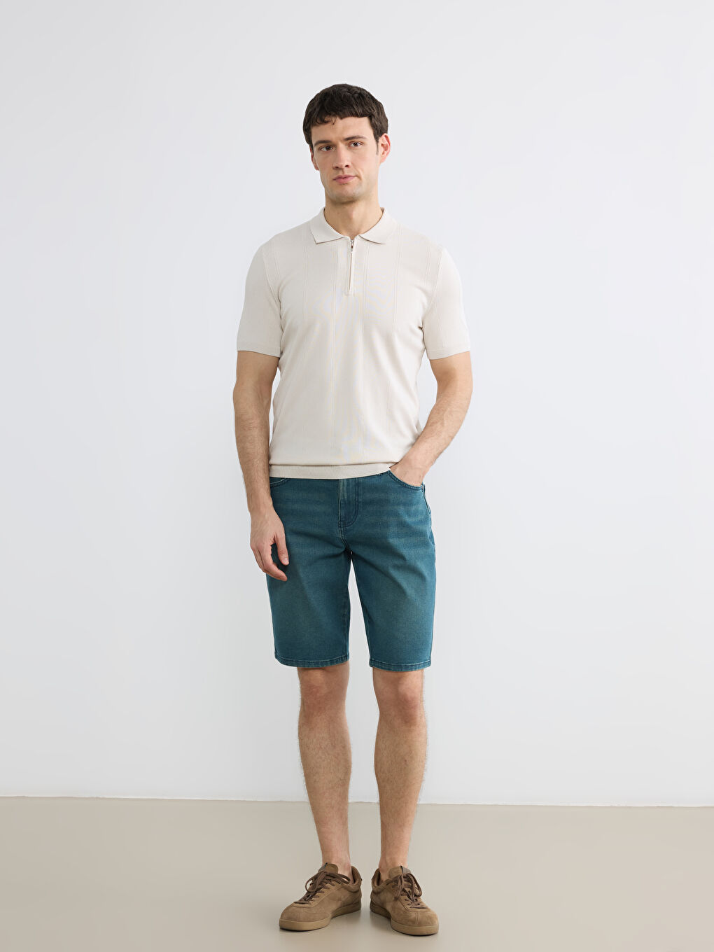 Muški teksas šorts uskog kroja