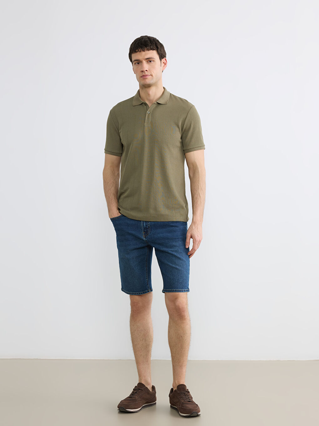 Slim Fit Erkek Jean Şort