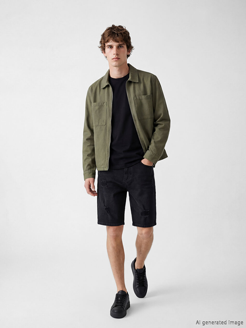 Man BLACK Denim Shorts