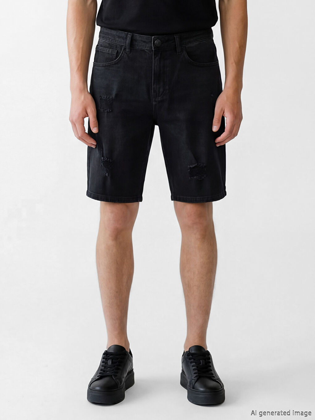 Man BLACK Denim Shorts-1