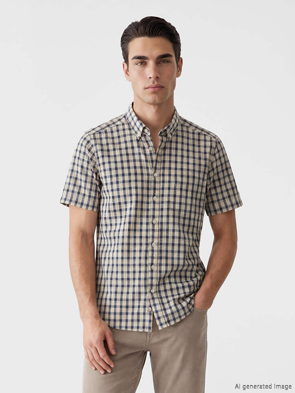 Chemise Oxford À Carreaux Regular Fit Pour Homme-1