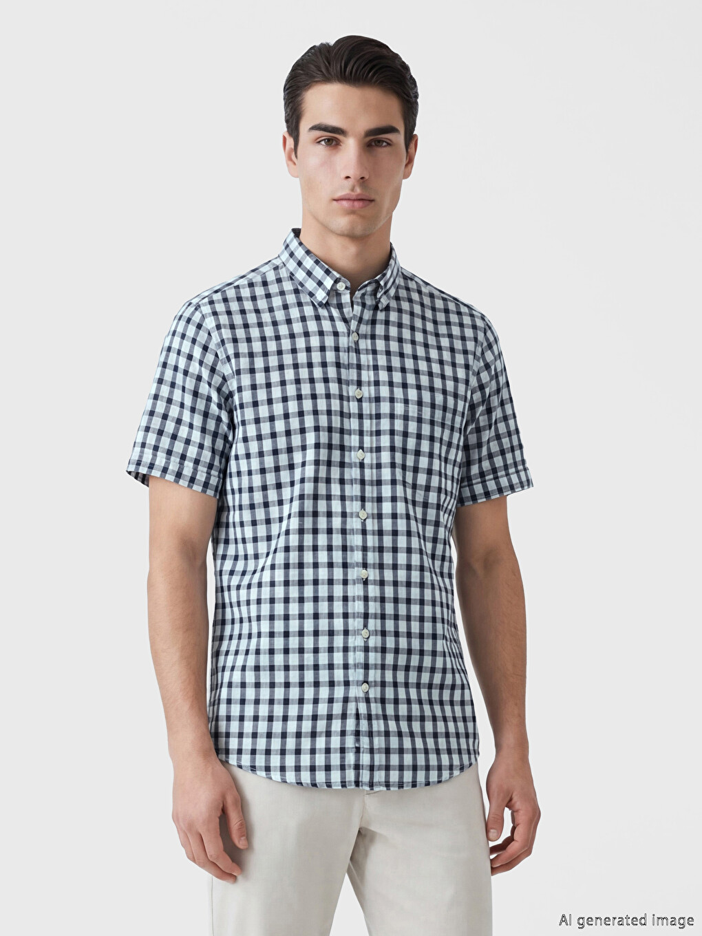 Regular Fit Plaid Oxford Men's Shirt-1