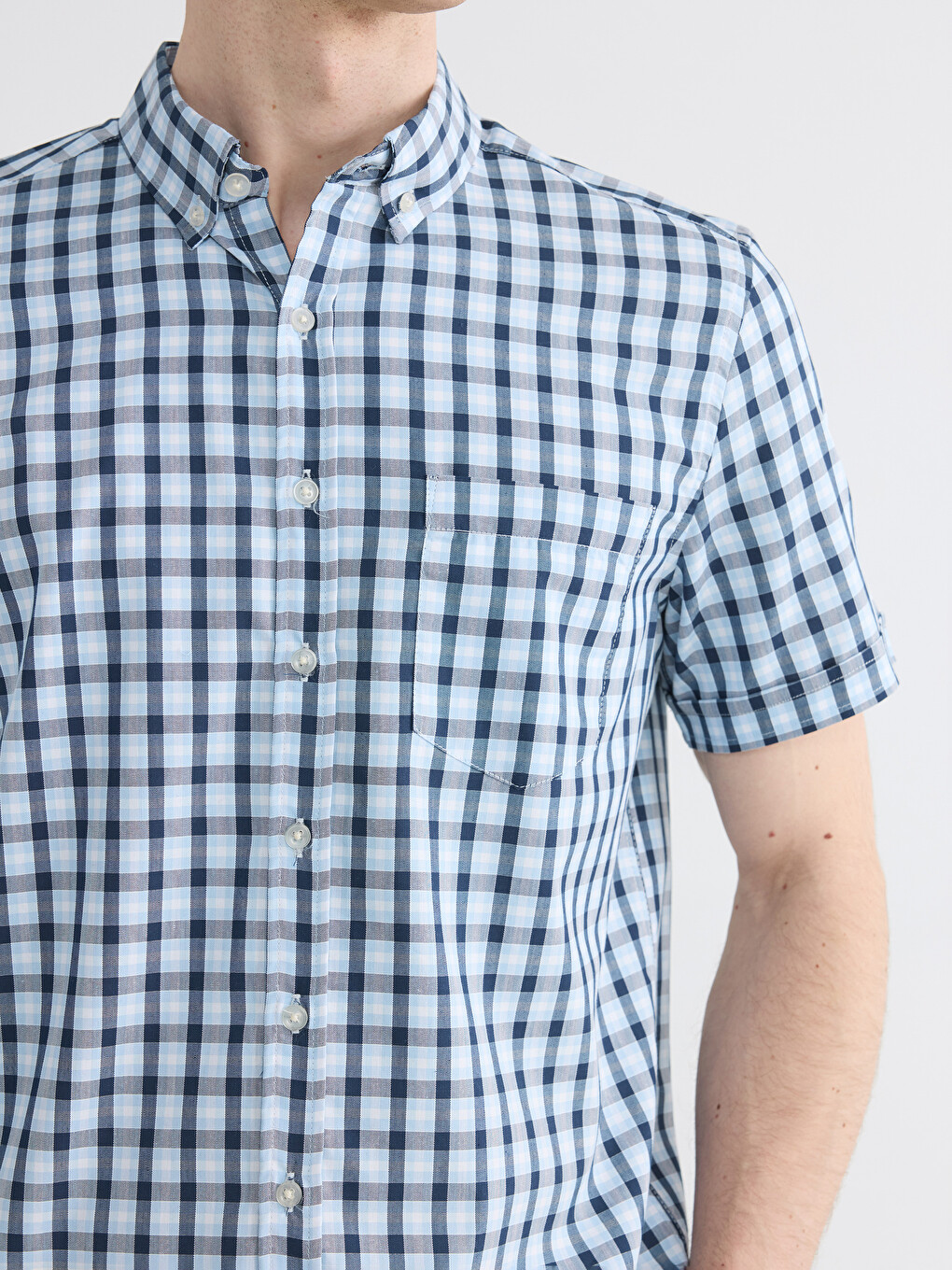 Regular Fit Plaid Oxford Men's Shirt-4