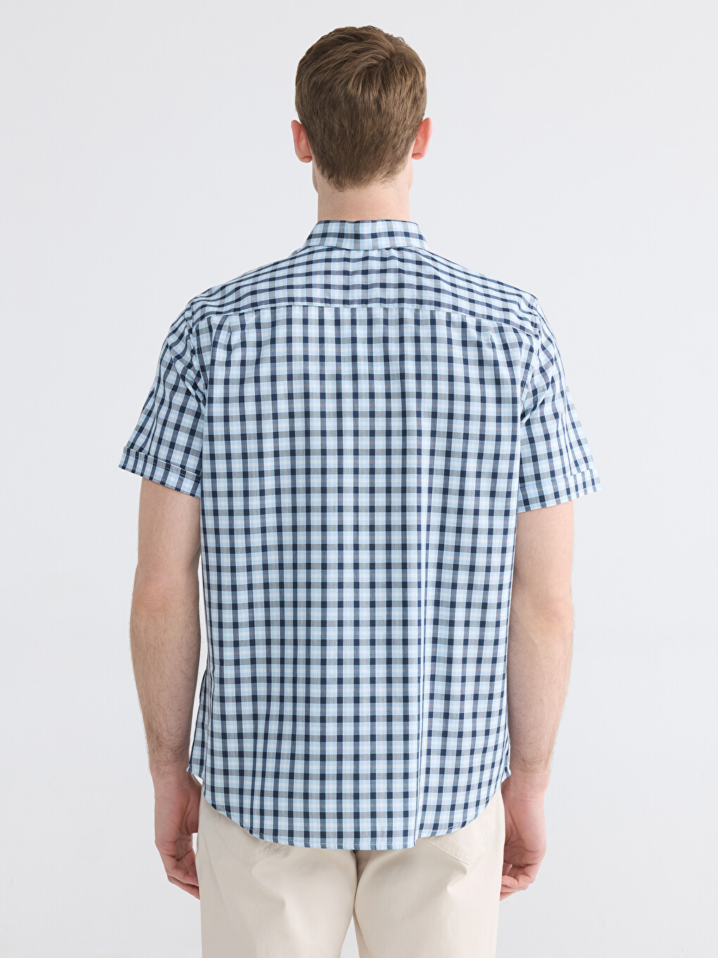 Regular Fit Plaid Oxford Men's Shirt-5