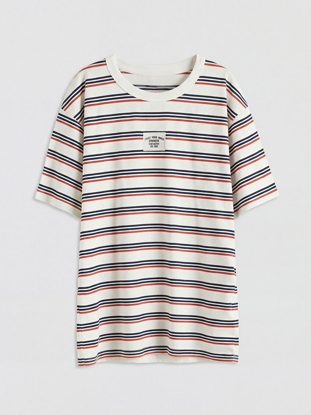 Turuncu Çizgili Erkek Çocuk Tişört ve Şort-1