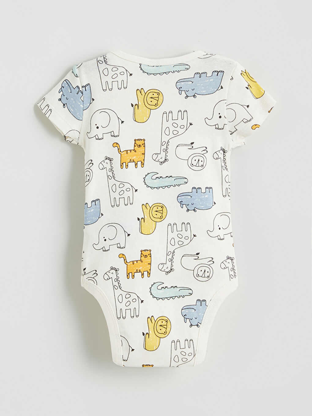 Ekru Bisiklet Yaka Erkek Bebek Çıtçıtlı Body 2'li-3