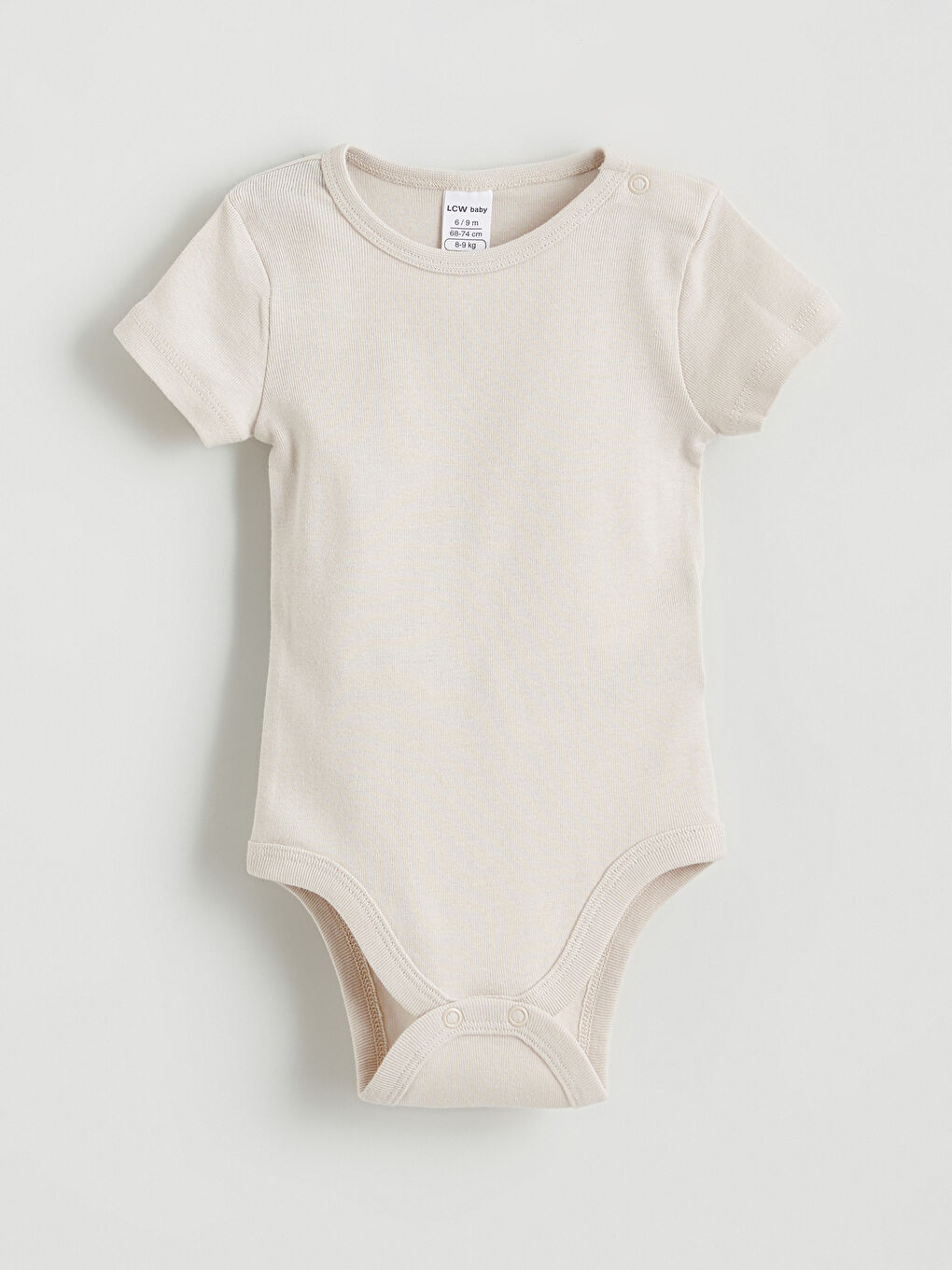 Ekru Bisiklet Yaka Erkek Bebek Çıtçıtlı Body 2'li-4