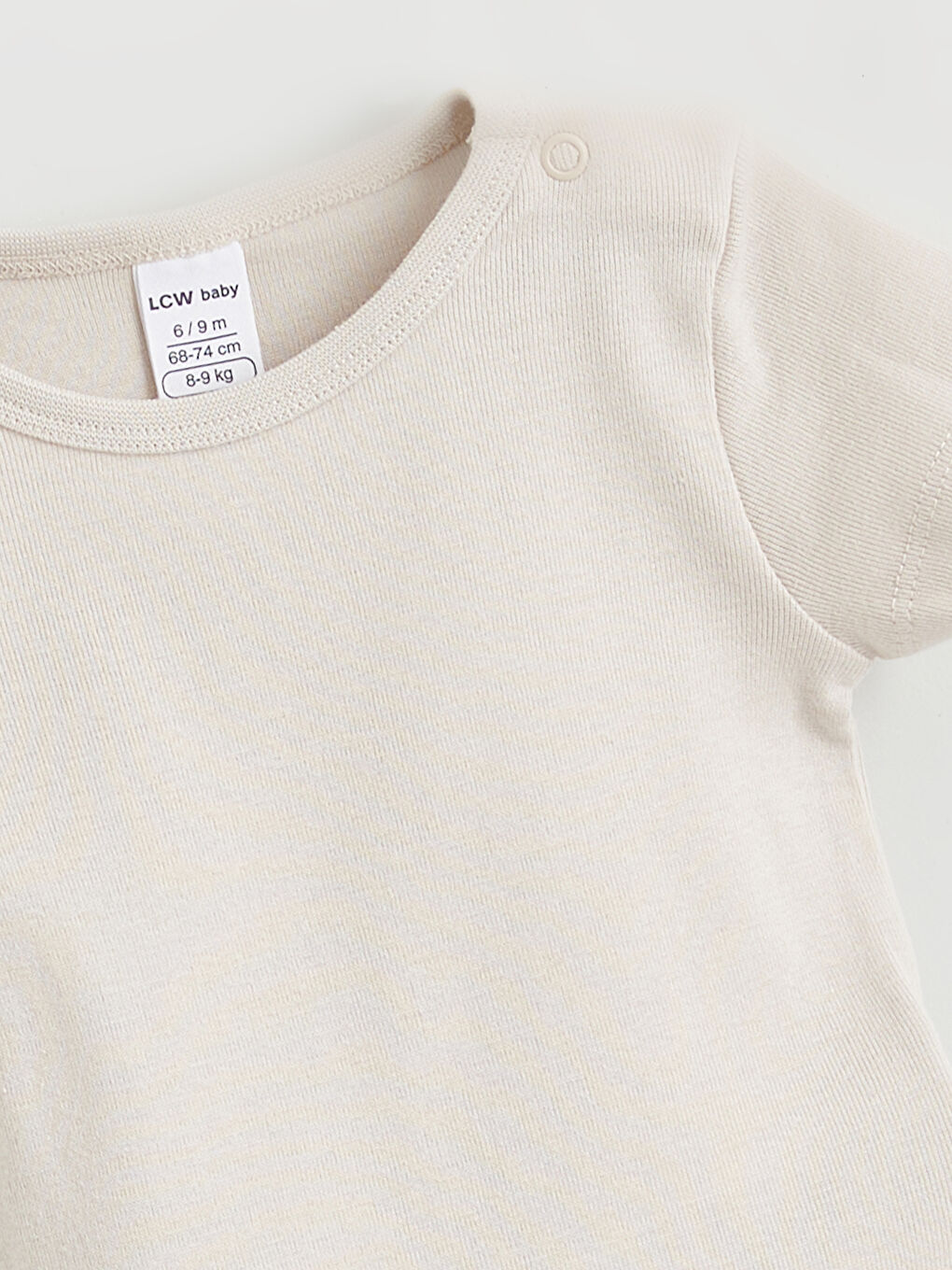 Ekru Bisiklet Yaka Erkek Bebek Çıtçıtlı Body 2'li-5