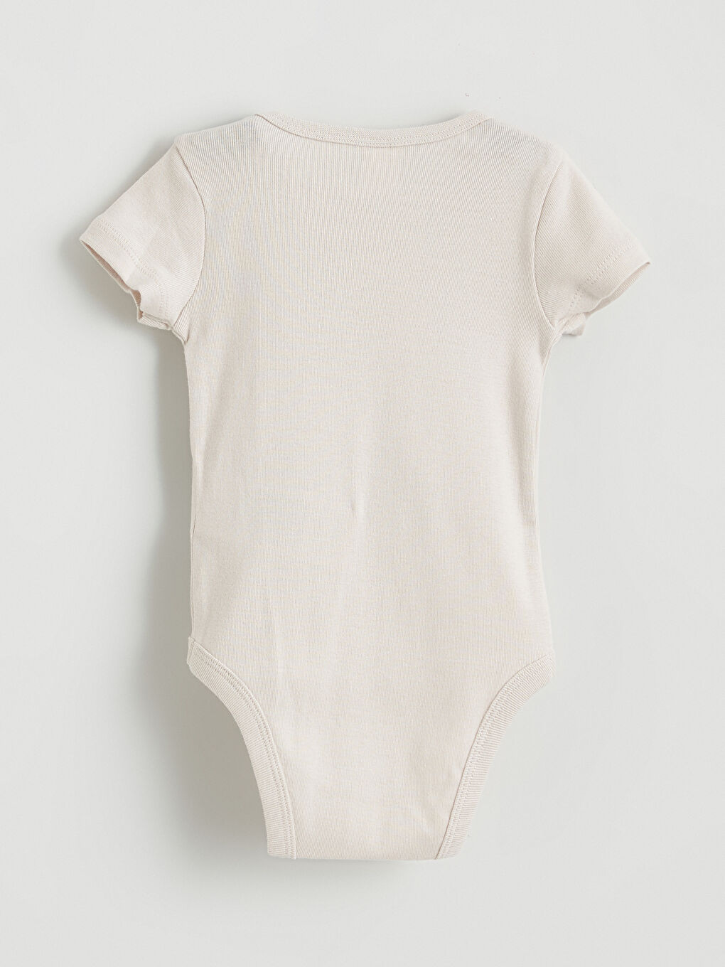 Ekru Bisiklet Yaka Erkek Bebek Çıtçıtlı Body 2'li-6