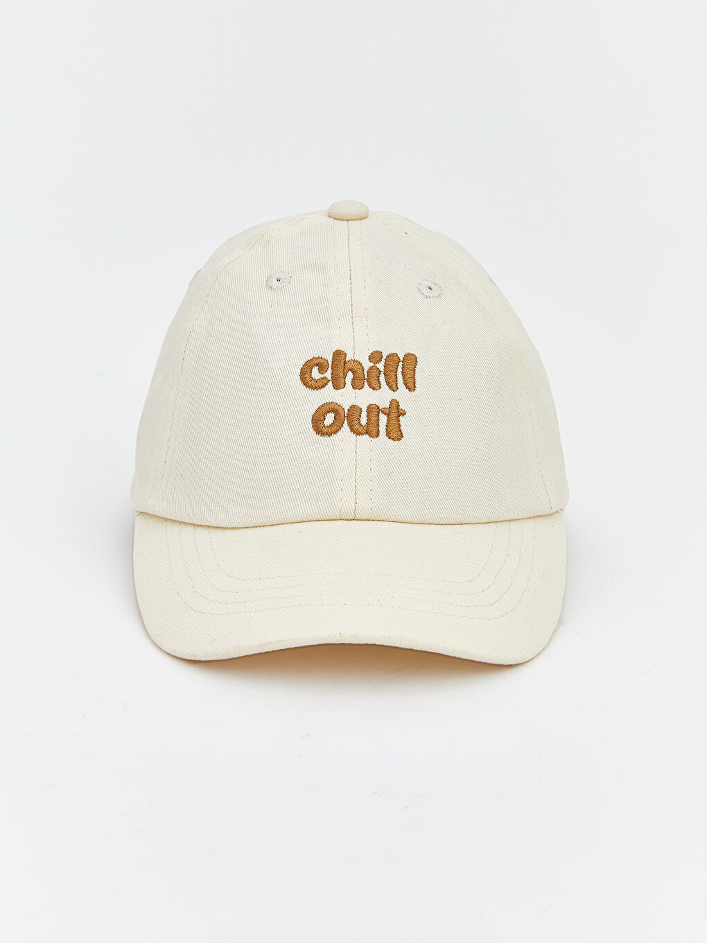 Bej Yazı Nakışlı Erkek Bebek Kep Şapka