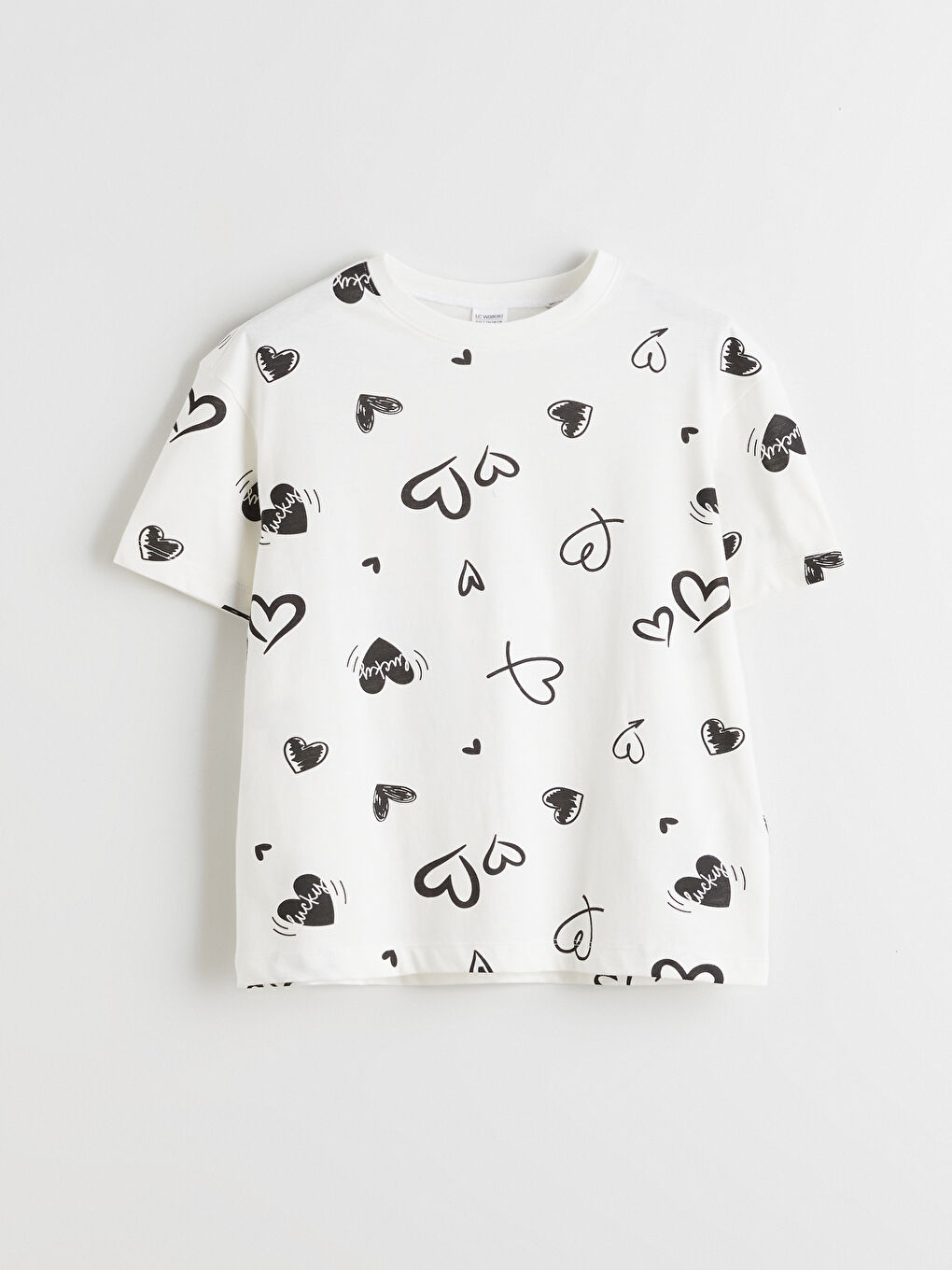 طقم بيجامة قصيرة للبنات بياقة دائرية-1