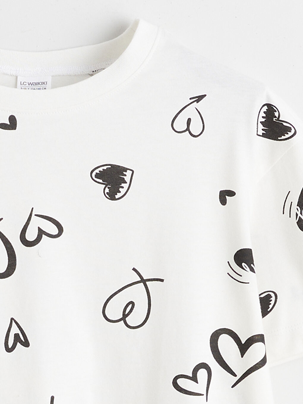 طقم بيجامة قصيرة للبنات بياقة دائرية-2