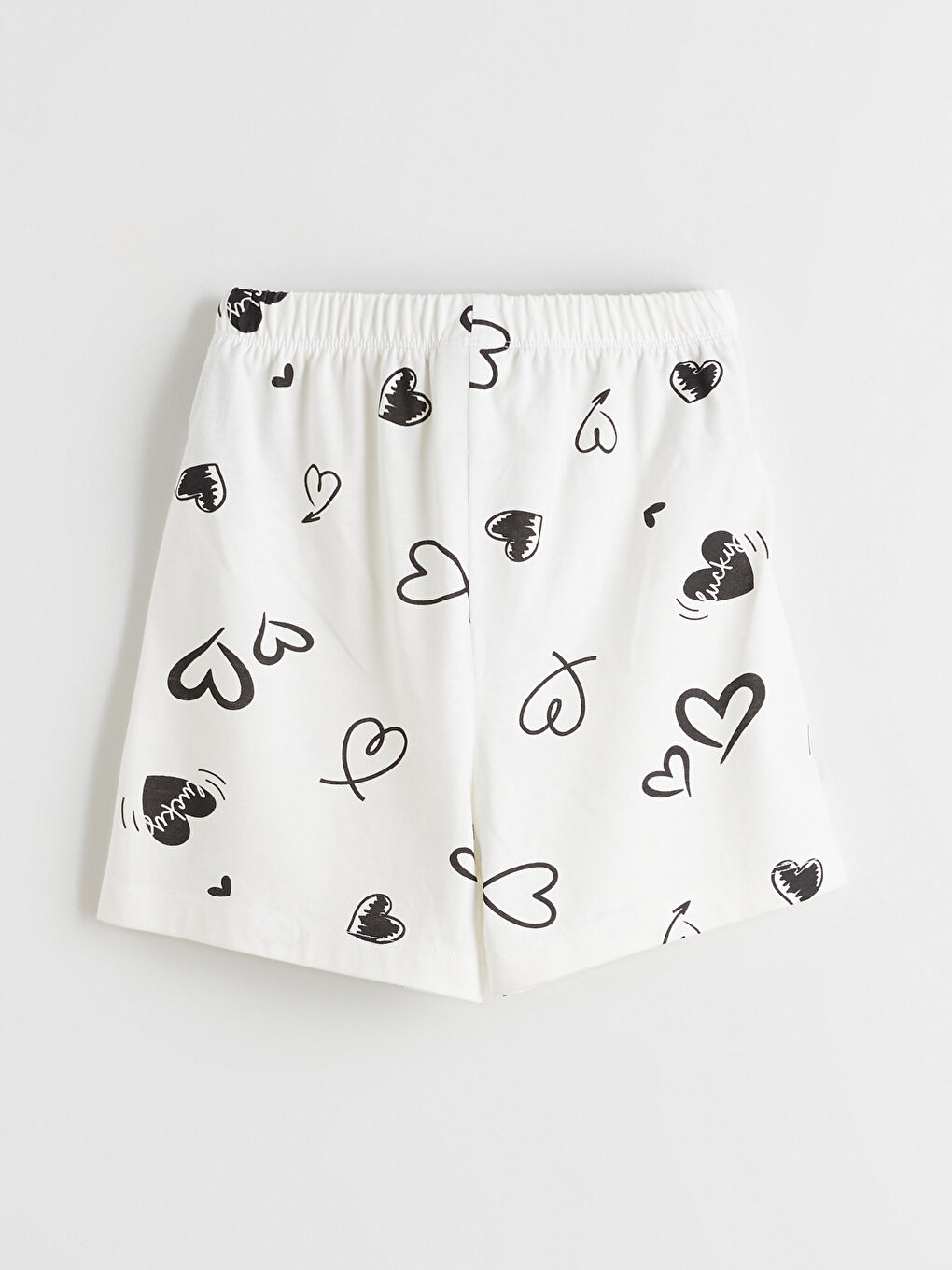 طقم بيجامة قصيرة للبنات بياقة دائرية-5