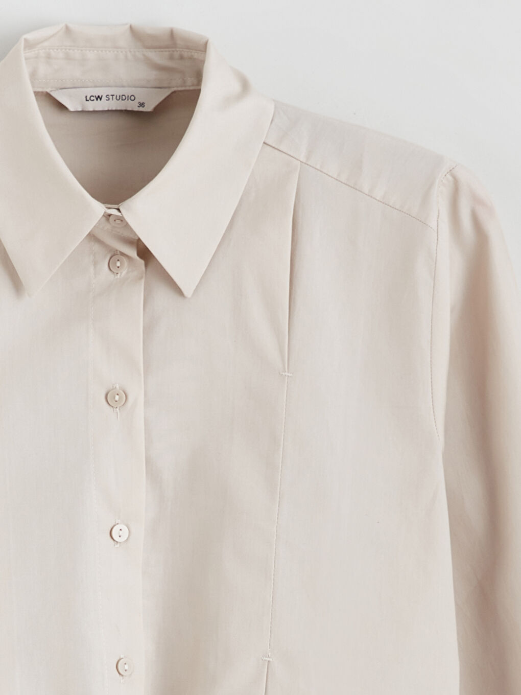 Women's Poplin Shirt with Tie Detail-5