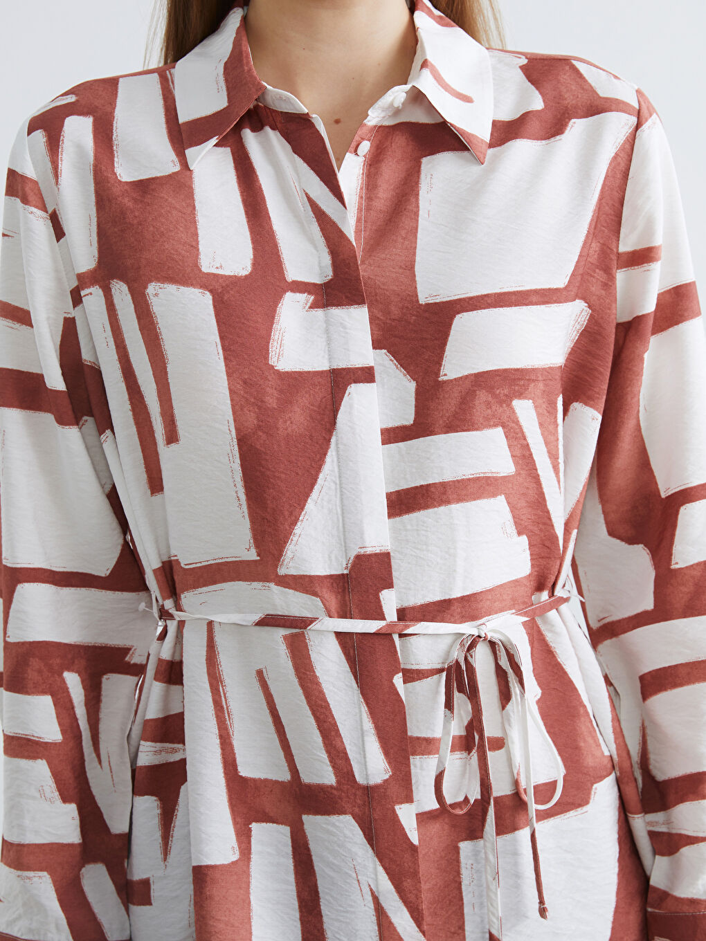 Patterned Women's Shirt Tunic-2