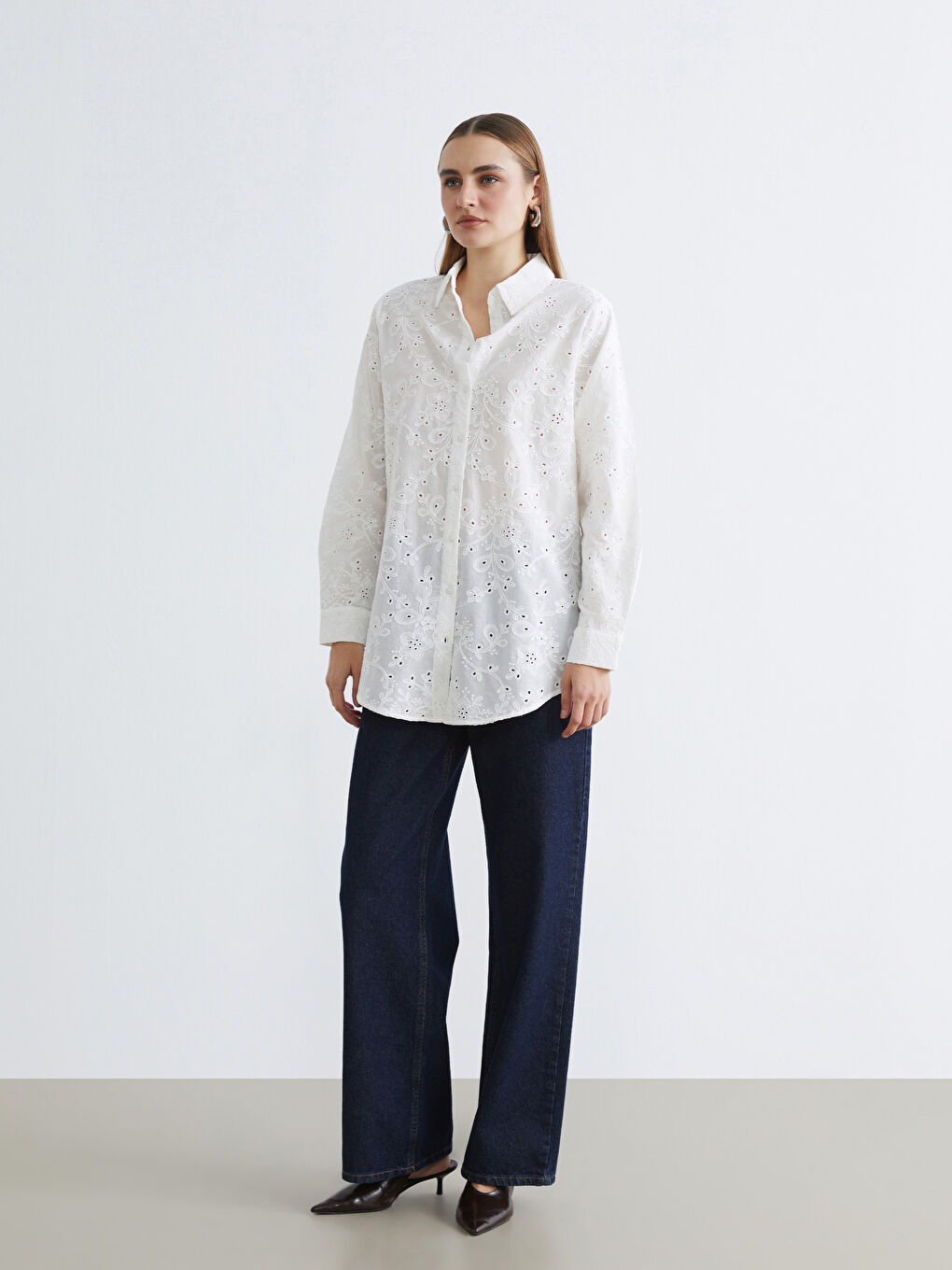 Openwork Women's Shirt Tunic-1