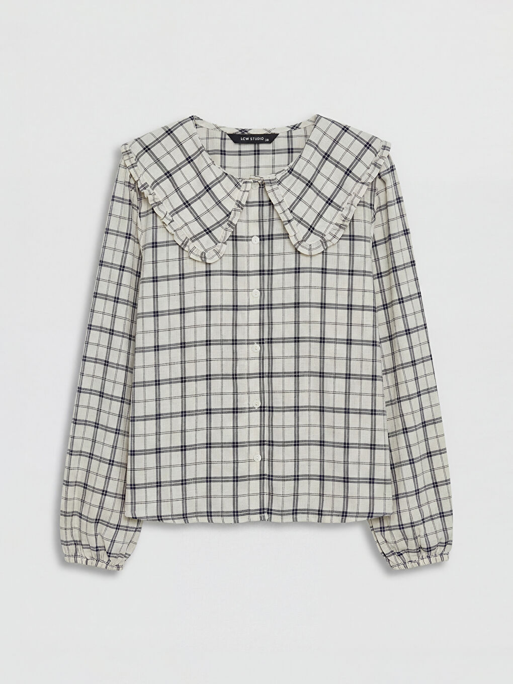 Peter Pan Collar Plaid Women's Shirt