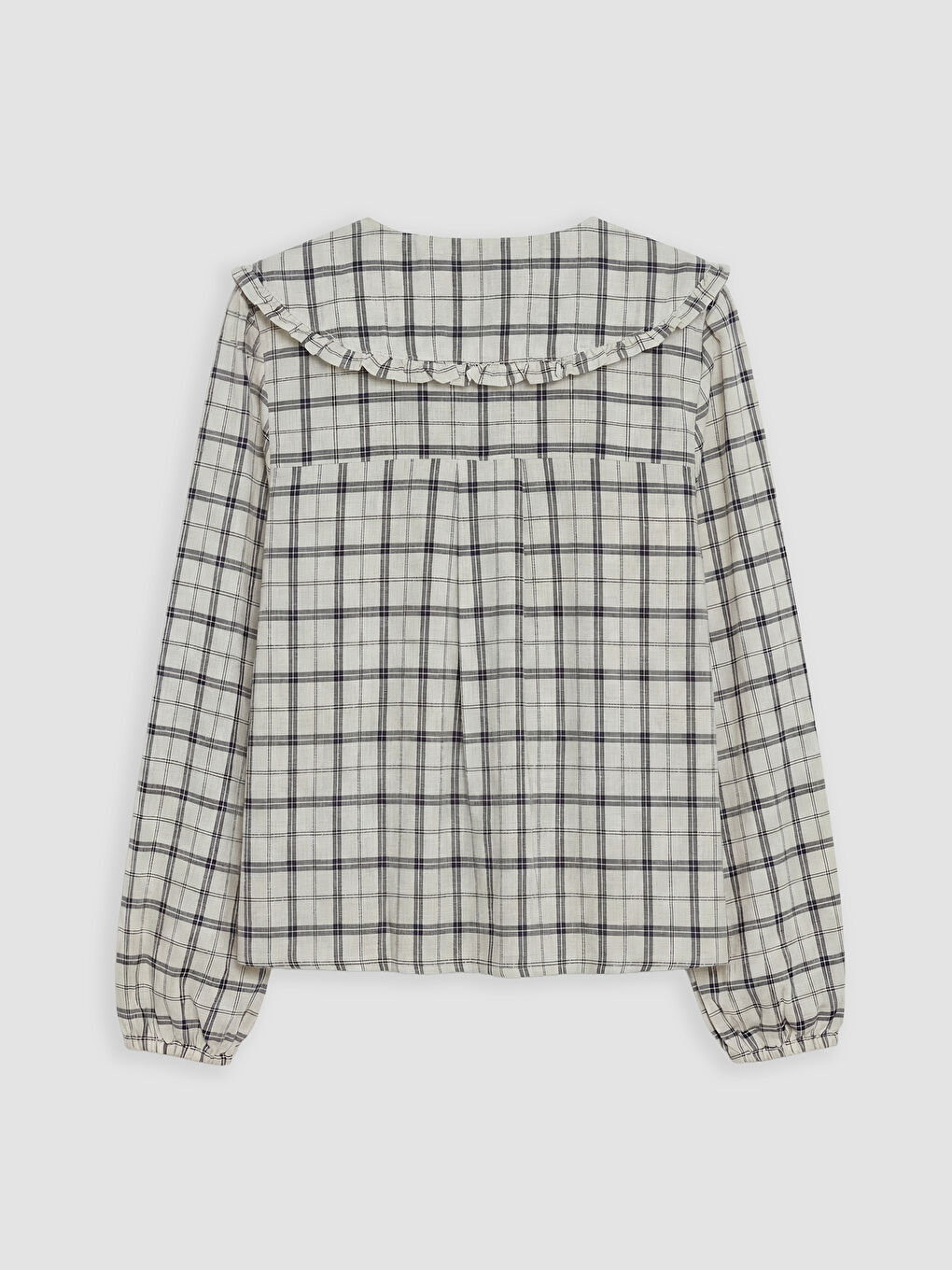 Peter Pan Collar Plaid Women's Shirt-1