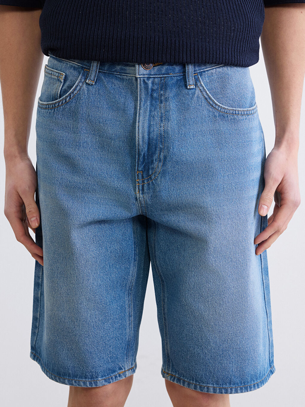 Man INDIGO Denim Shorts-2