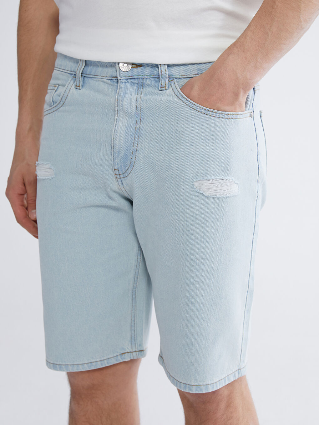 Man INDIGO Denim Shorts-2