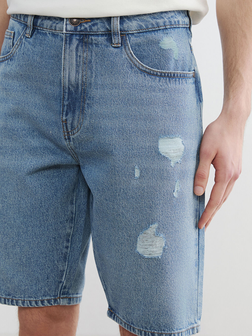 Man INDIGO Denim Shorts-2