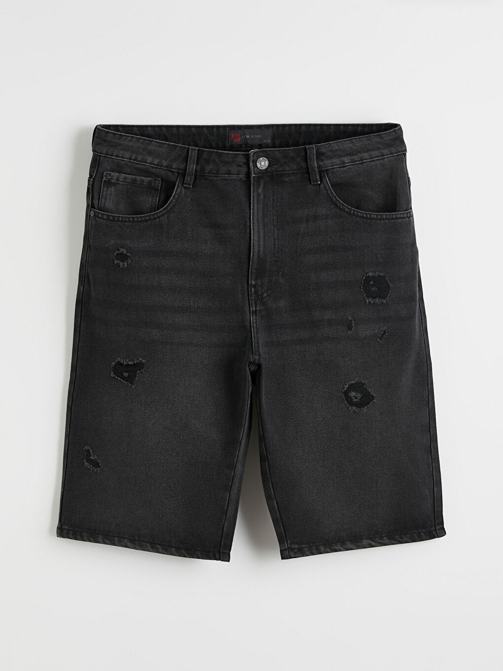 Мъжки дънкови къси панталони с редовна кройка-4