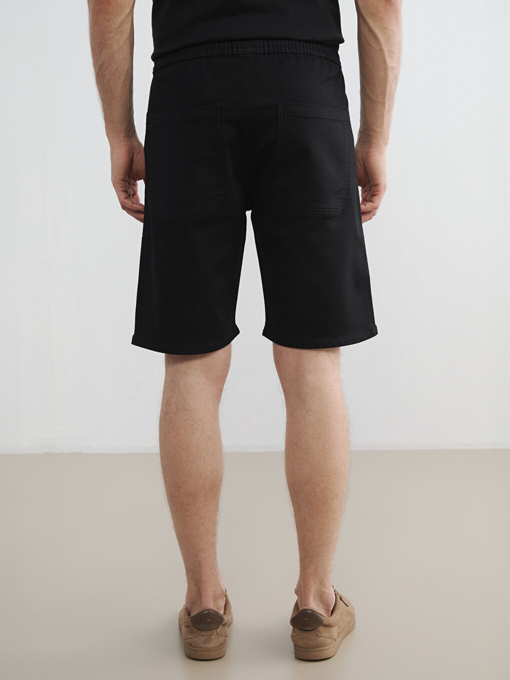 Мъжки дънкови къси панталони с редовна кройка-3