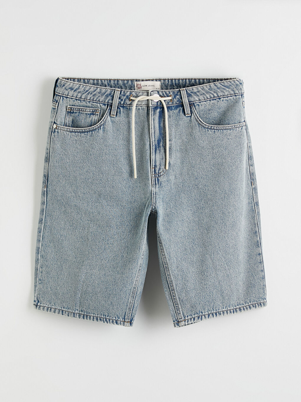 Мъжки дънкови къси панталони с редовна кройка-4