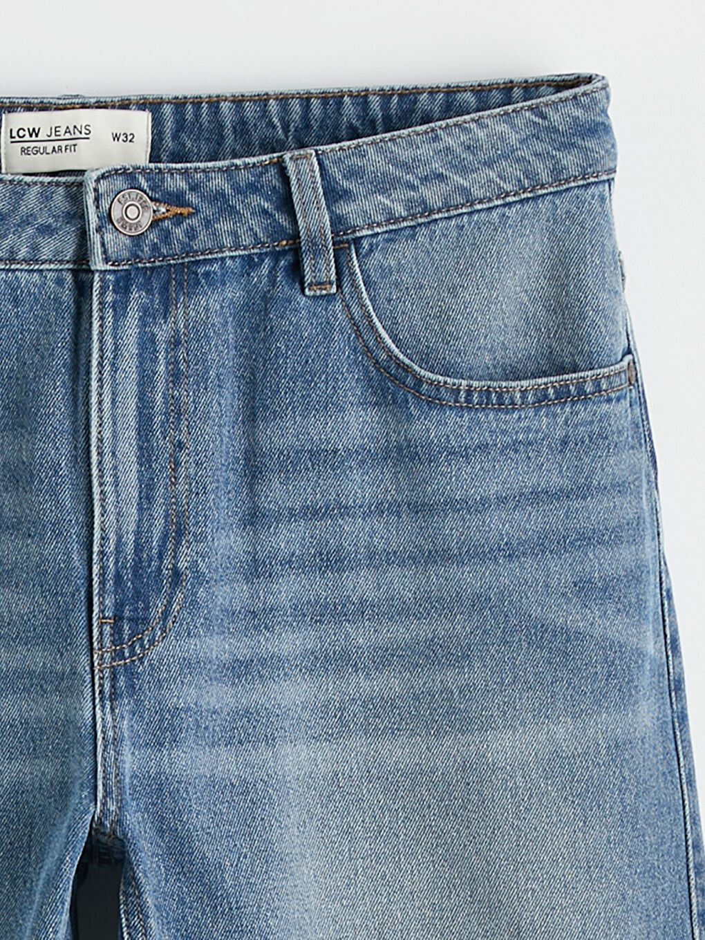 Мъжки дънкови къси панталони с редовна кройка-4