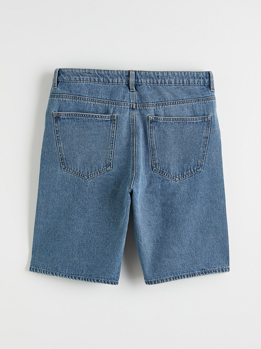 Мъжки дънкови къси панталони с редовна кройка-5