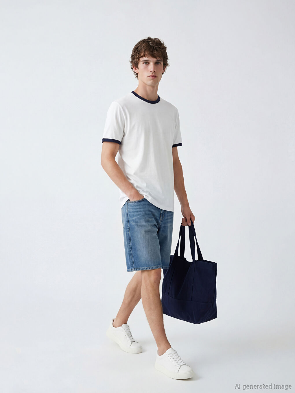 Мъжки дънкови къси панталони с редовна кройка