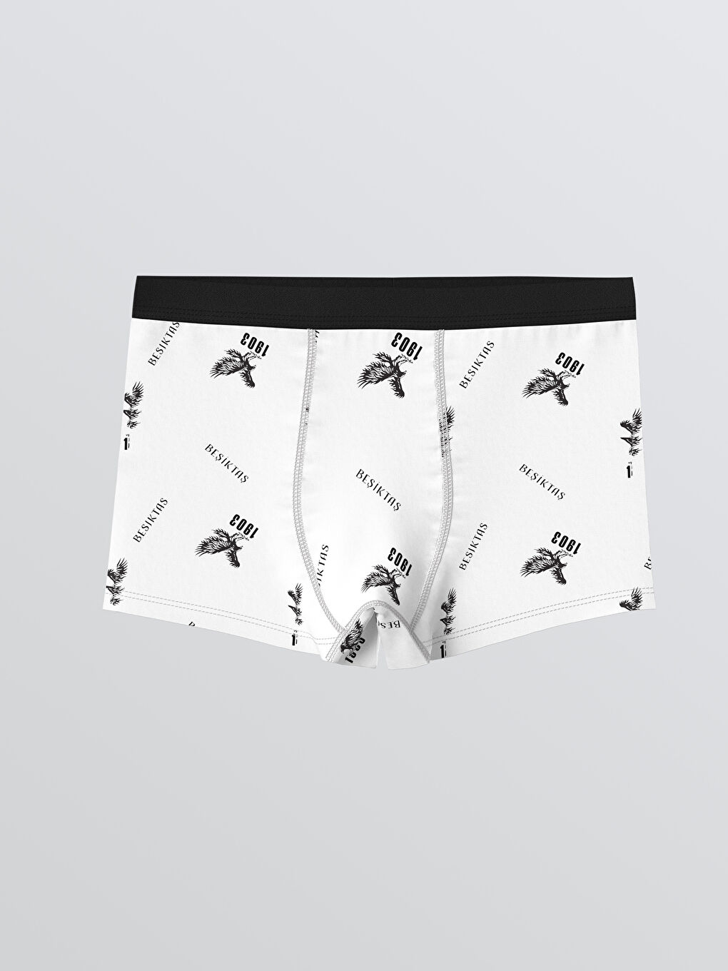 Beyaz Beşiktaş Baskılı Erkek Çocuk Boxer 3'lü-2