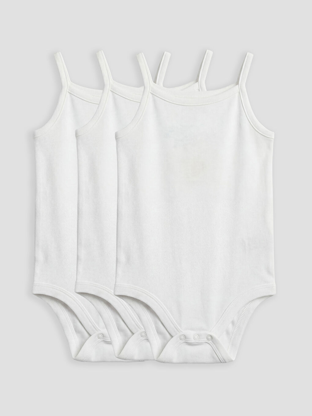 Ekru Kare Yaka Kız Bebek Çıtçıtlı Body 3'lü