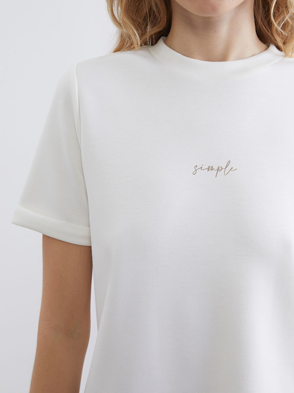 Woman ECRU T-Shirt-3