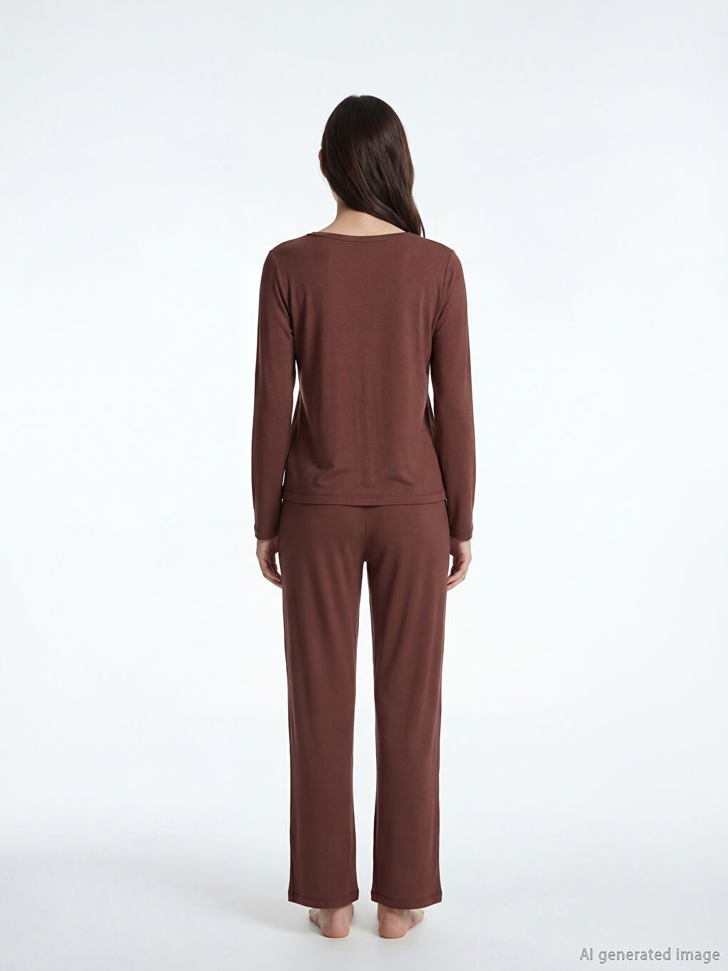 Ensemble de pyjama femme à encolure en V-3