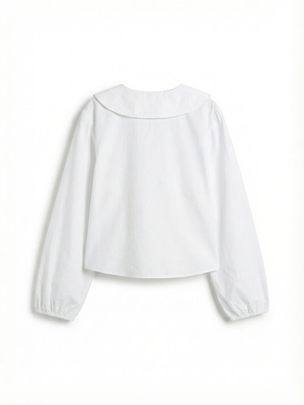 Košulja od poplina sa dugim rukavima i bebim okovratnikom za devojčice-1