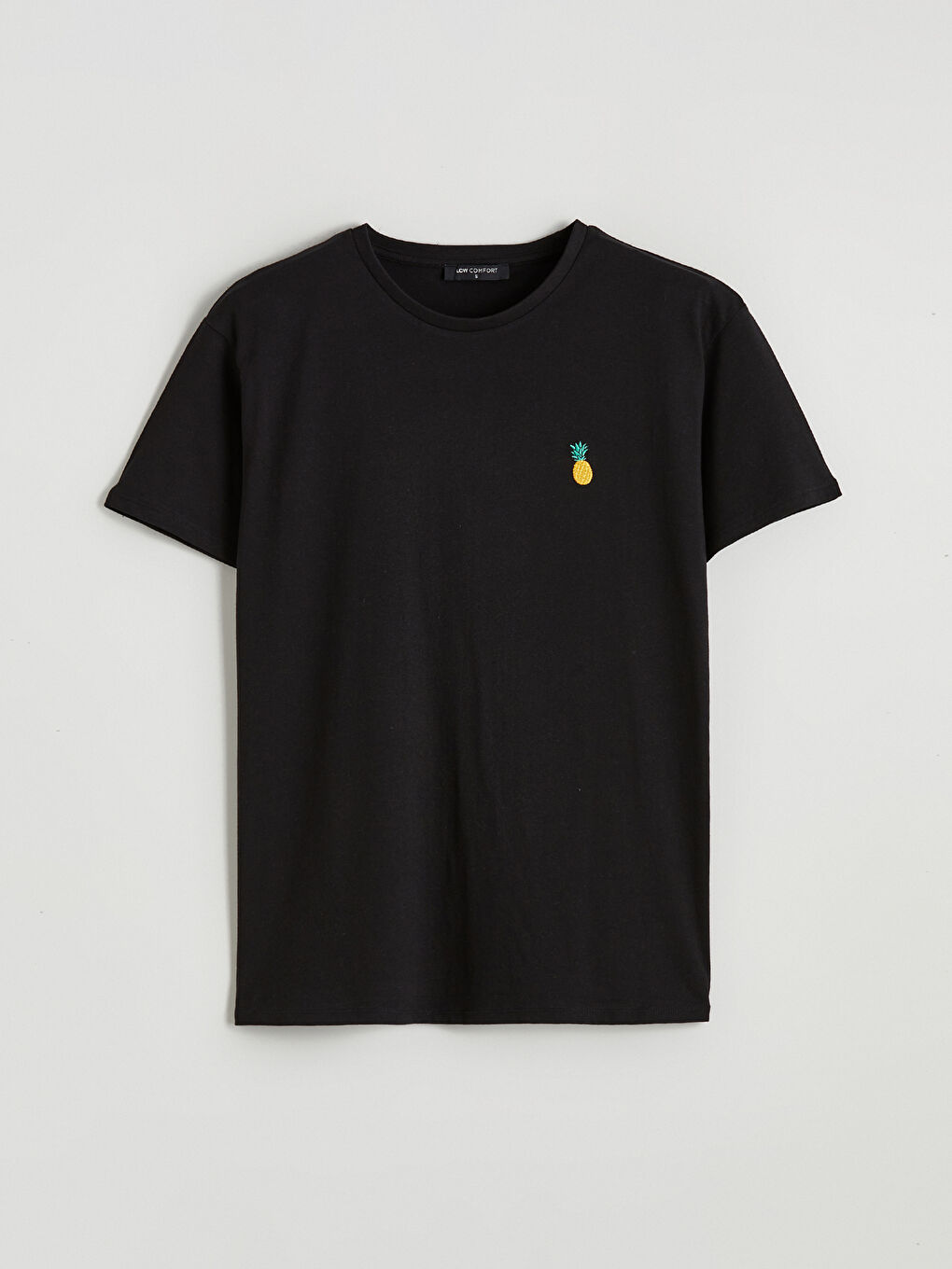 Crew Neck Pineapple Embroidered Women's T-Shirt-4