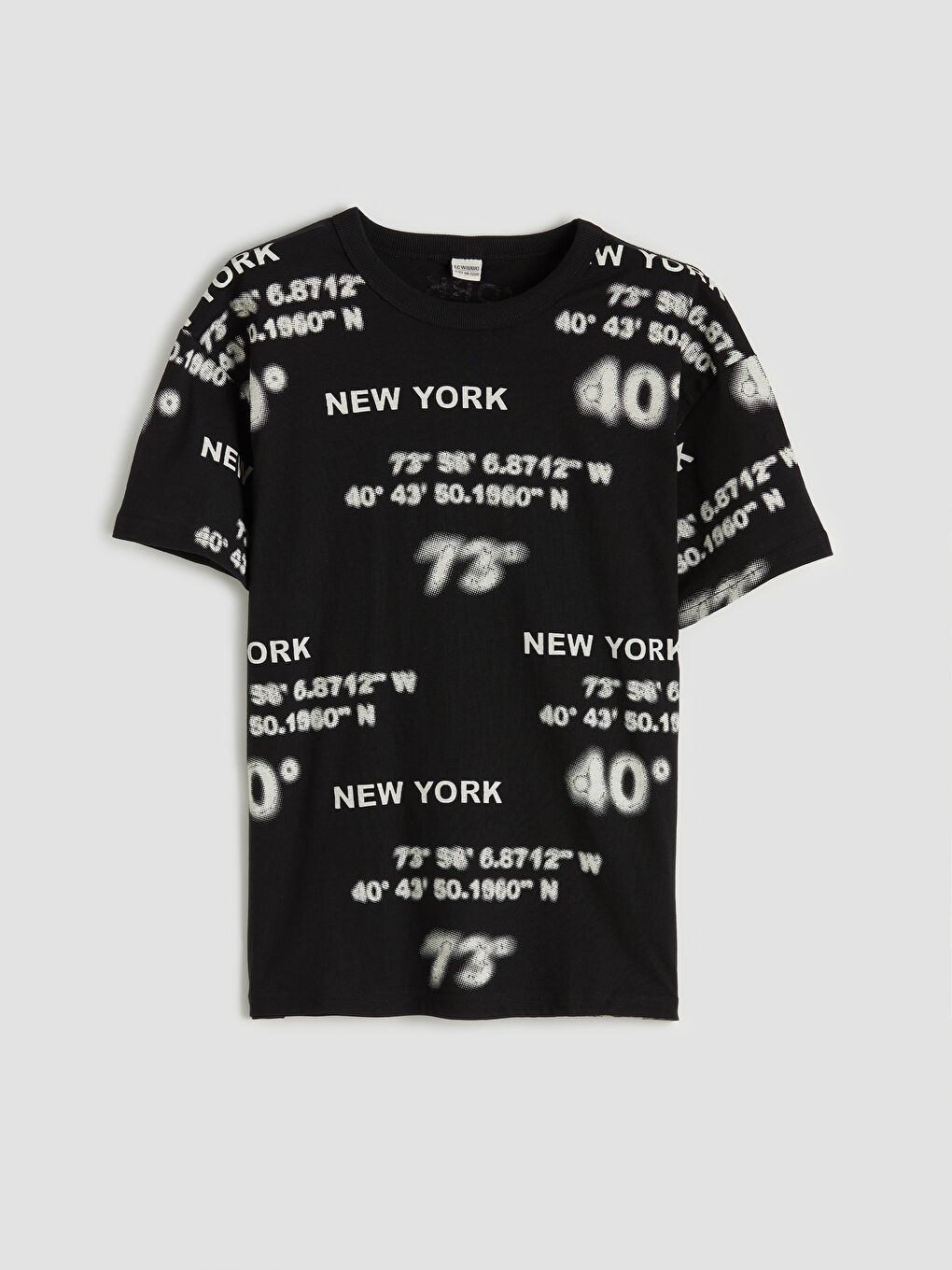Siyah Erkek Çocuk New York Baskılı Tişört