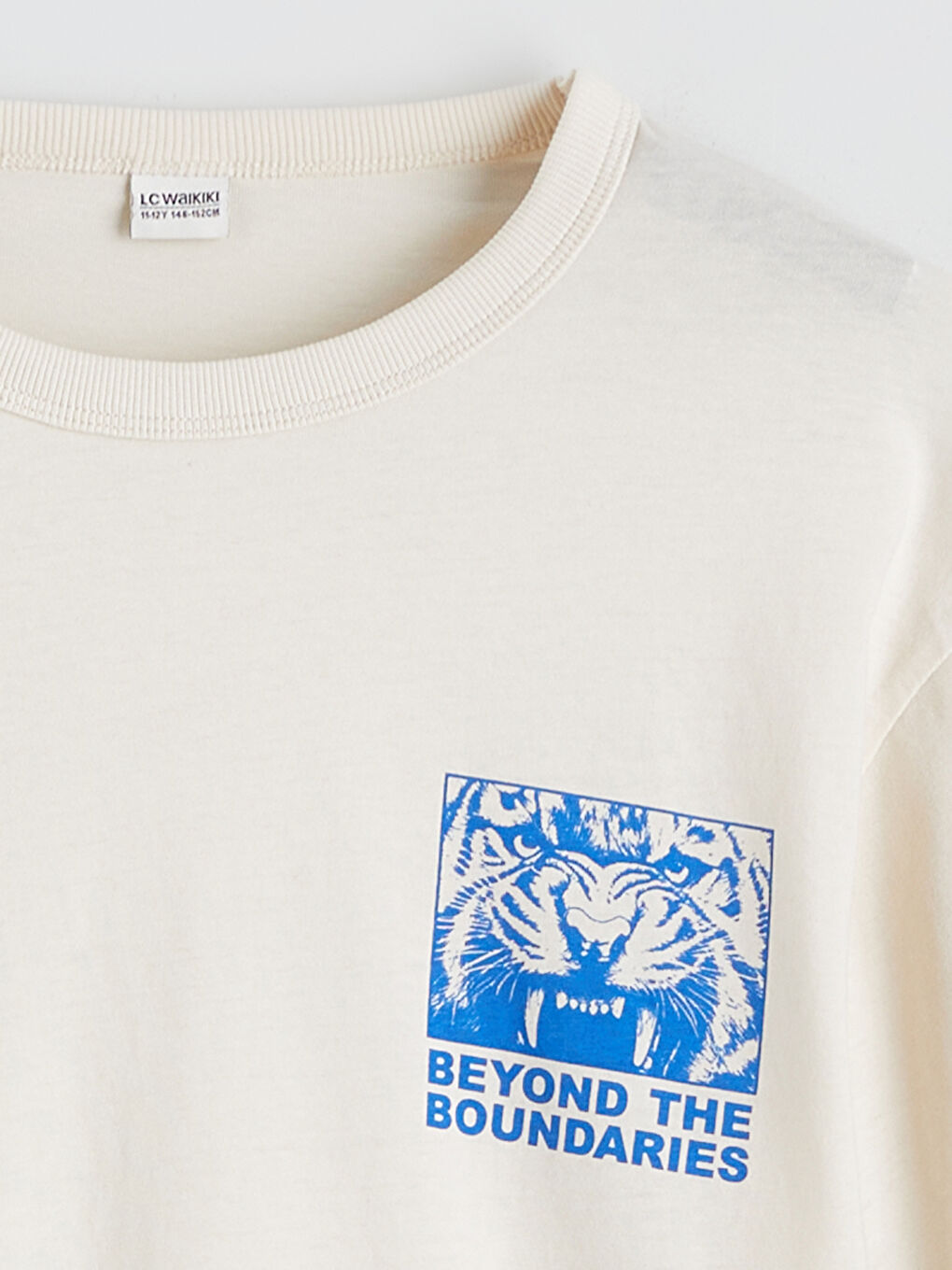 Bej Baskılı Erkek Çocuk Tişört-1