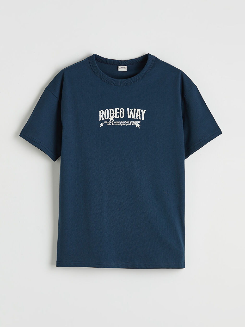 Petrol Bisiklet Yaka Baskılı Erkek Çocuk Tişört