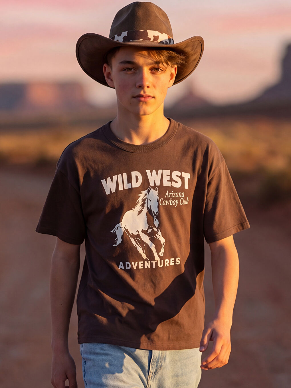 Crew Neck Printed Boys' T-Shirt-2