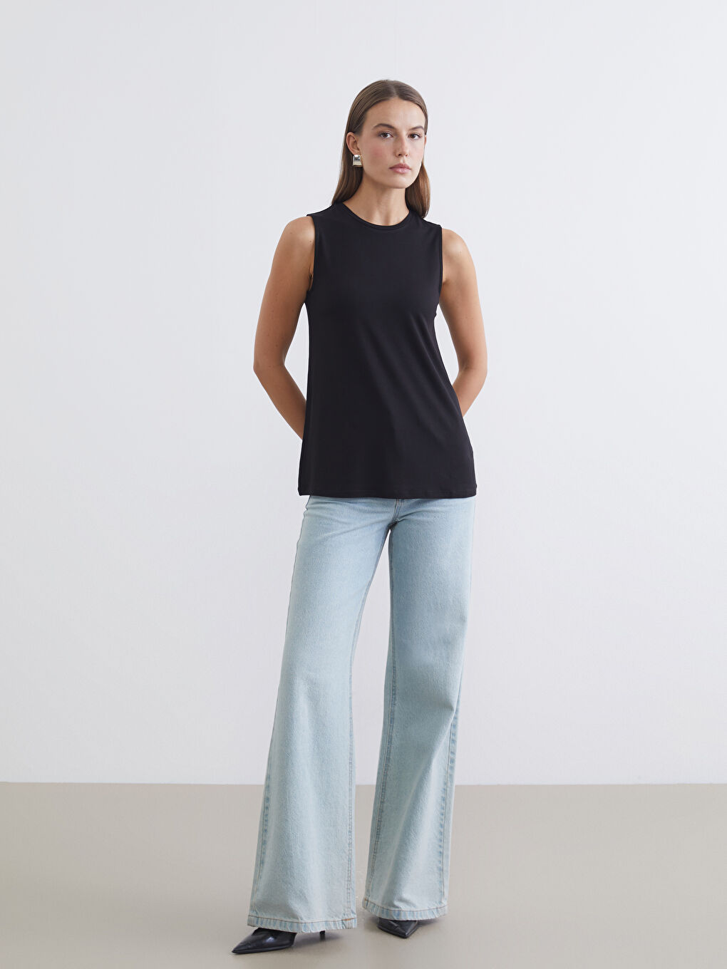 Crew Neck Women's Tank Top-1