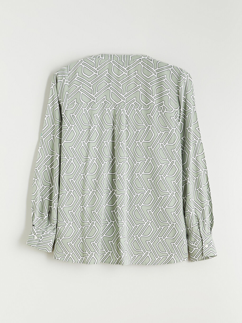 Asymmetrical Neckline Patterned Blouse-5