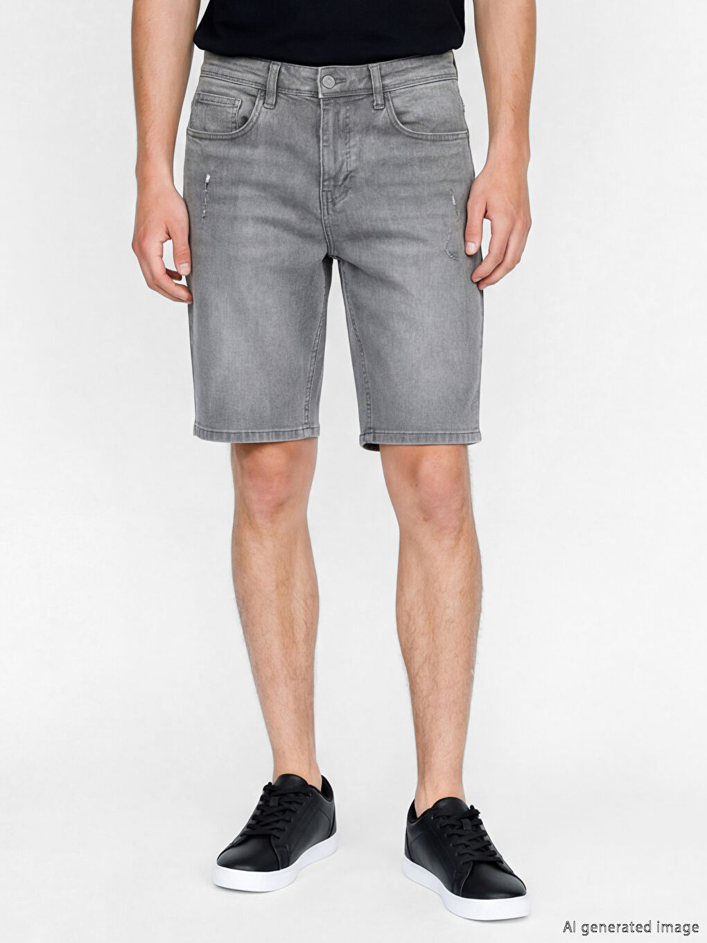 Super Skinny Fit Men's Denim Shorts-1