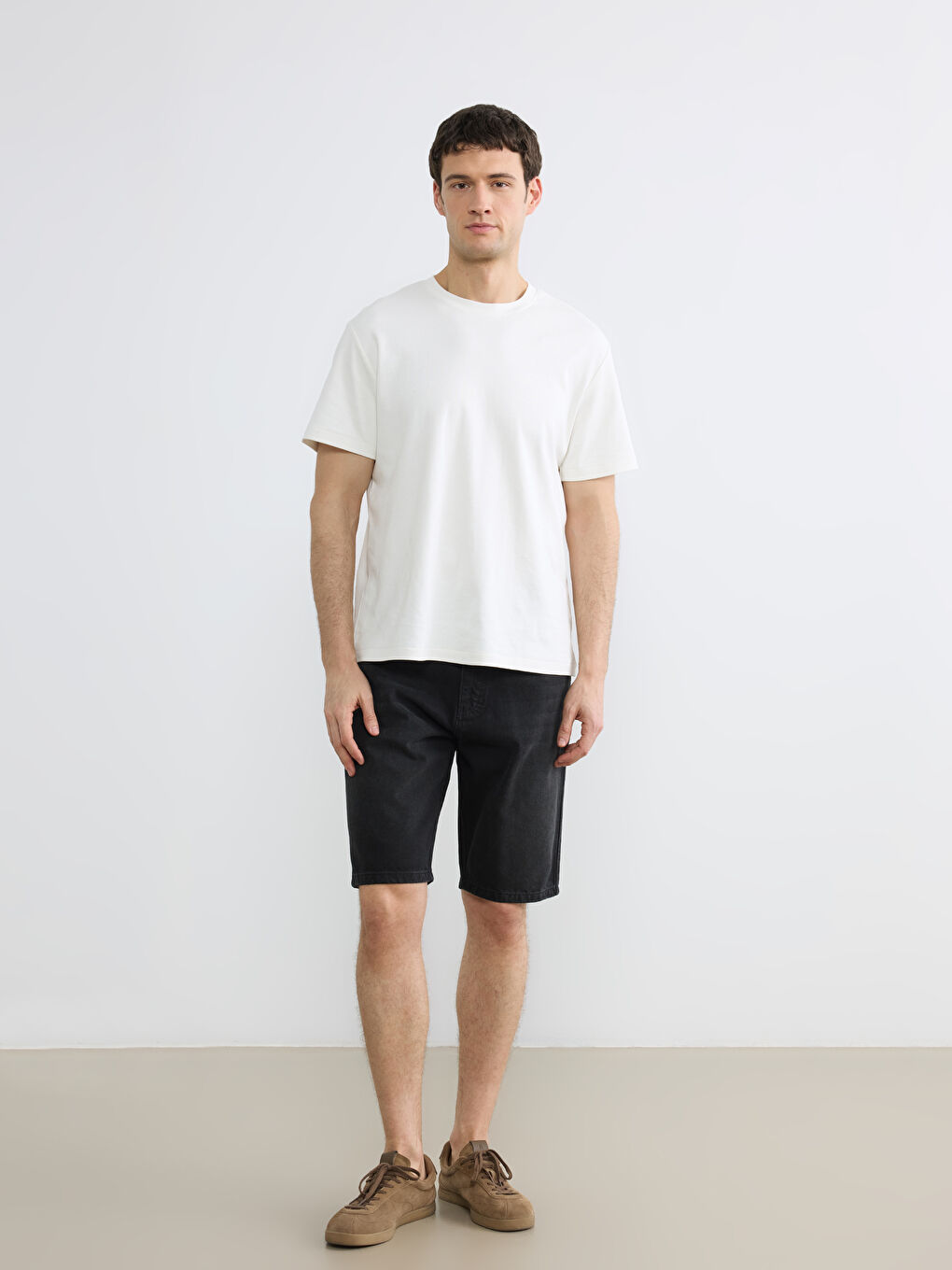 Mann SCHWARZ Denim-Shorts