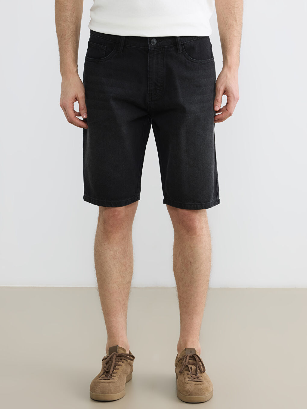 Mann SCHWARZ Denim-Shorts-1