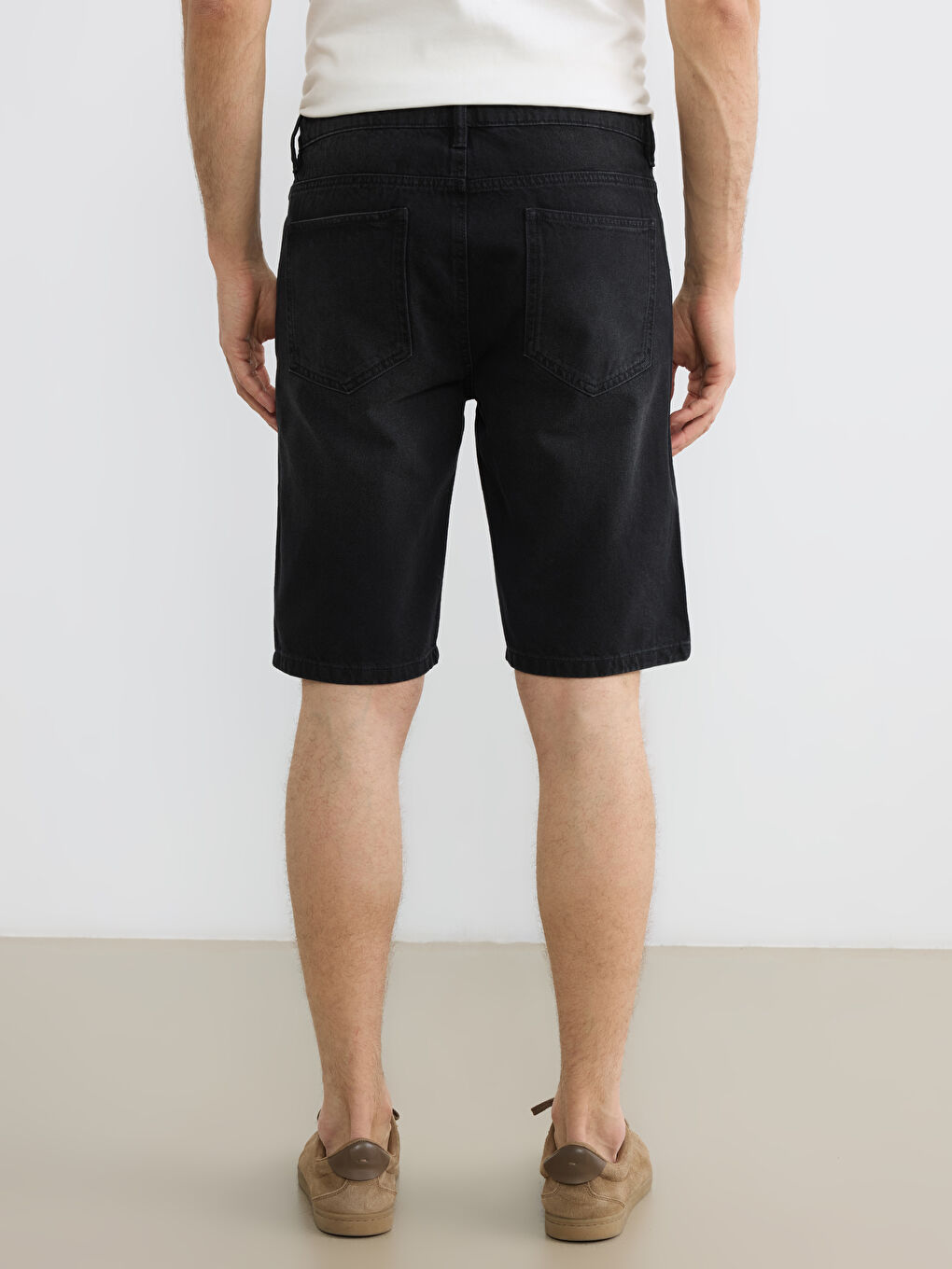 Mann SCHWARZ Denim-Shorts-3