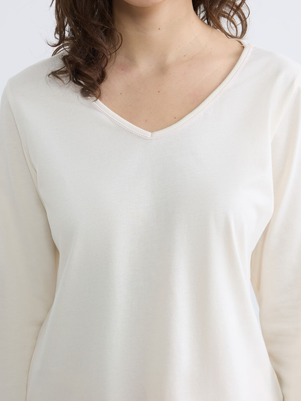 Set de pijamale imprimat pentru femei cu decolteu în V-2