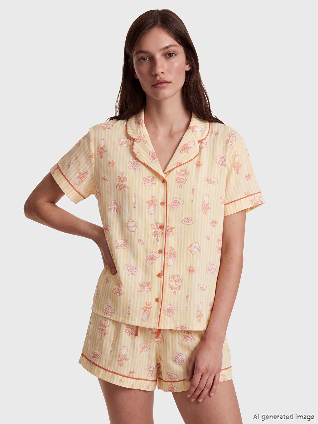 Woman ECRU Shortie Pyjama Set-2
